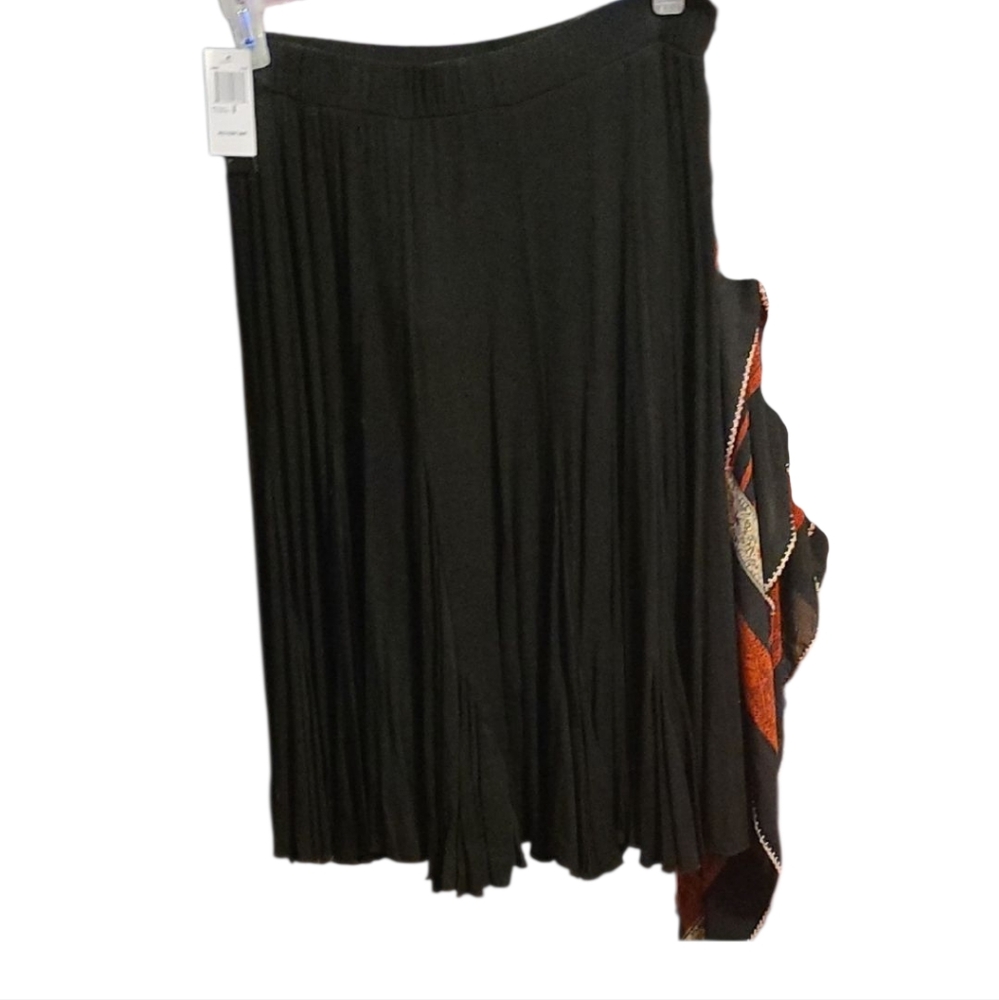 Grace Elements Elegant Black Pleated Midi Skirt
